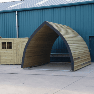 Mobile field shelter at the timber mill