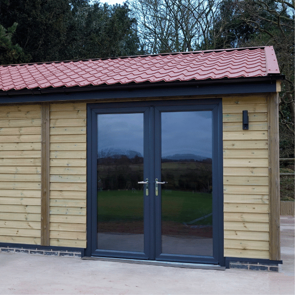 Carriage house doors from the exterior